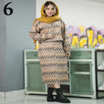 تصویر  نیم تنه و دامن طرحدار