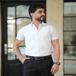 تصویر  بلوز مردانه یقه دار