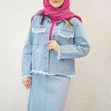 تصویر  کت جین پایین ریش