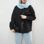 تصویر  شومیز مانتویی تک جیب