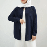 تصویر  شومیز مانتویی دو جیب