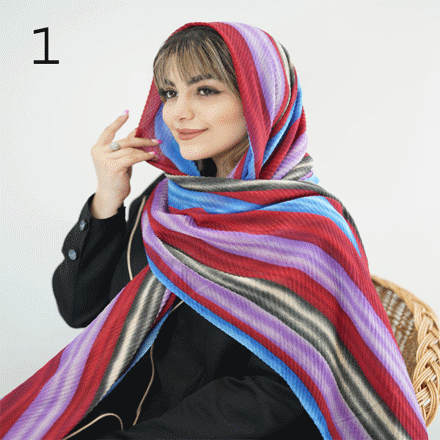 تصویر  شال آبرنگی راه راه