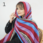 تصویر  شال آبرنگی راه راه