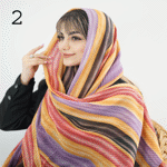 تصویر  شال آبرنگی راه راه
