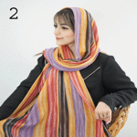 تصویر  شال آبرنگی راه راه