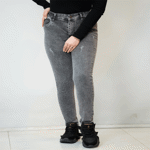 تصویر  شلوار جین جذب طوسی