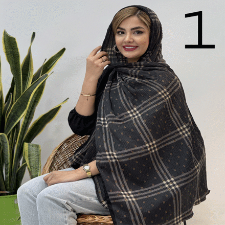 تصویر  شال کریشه طرحدار