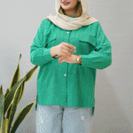 تصویر  شومیز مانتویی جیب کج