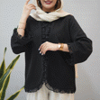 تصویر  کت کجرا دانتل دار مرواریدی