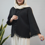 تصویر  کت کجرا دانتل دار مرواریدی