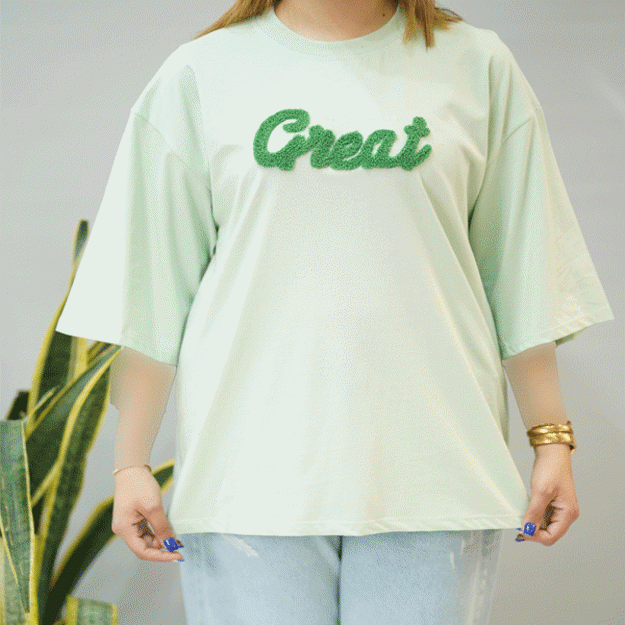 تصویر  تیشرت لانگ گلدوزی