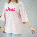 تصویر  تیشرت لانگ گلدوزی