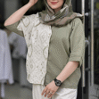 تصویر  شومیزمانتویی لینن خرجکار پولکی
