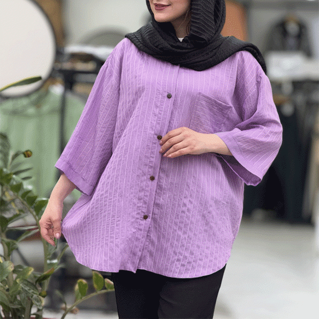 تصویر  مانتو پلوتی تک جیب