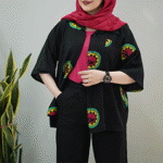 تصویر  مانتو کرسپو گلدوزی