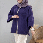 تصویر  شومیز لینن تک جیب آستین رگلان
