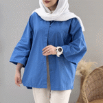 تصویر  شومیز لینن تک جیب آستین رگلان
