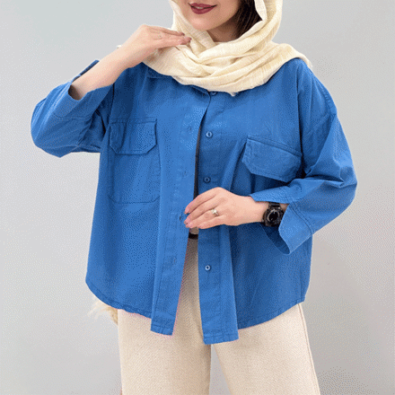تصویر  شومیز لینن جیب پاکتی