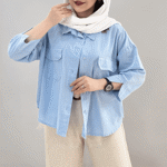 تصویر  شومیز لینن جیب پاکتی