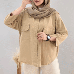 تصویر  شومیز لینن جیب پاکتی
