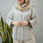 تصویر  مانتو لینن گل گچی
