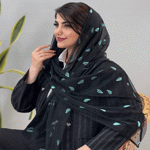 تصویر  شال توری طرح برگ
