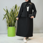 تصویر  کت و دامن شانتون زیپی