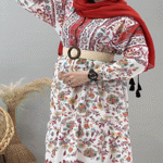 تصویر  پیراهن ساحلی طرحدار
