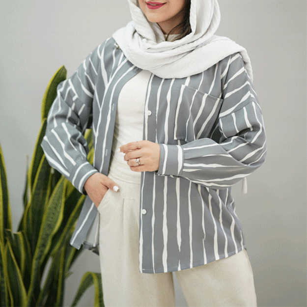 تصویر  مانتو کجرا تک جیب