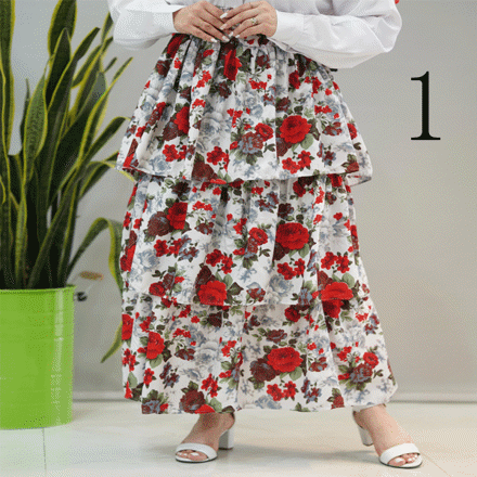 تصویر  دامن کرکره ای طرحدار