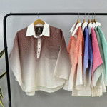 تصویر  شومیز مانتویی آبرنگی لینن کنفی