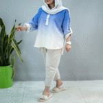 تصویر  شومیز مانتویی آبرنگی لینن کنفی