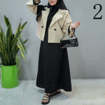 تصویر  کت و دامن لینن جلو ژیله