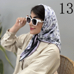 تصویر  مینی اسکارف طرحدار بنفش/یاسی