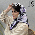 تصویر  مینی اسکارف طرحدار بنفش/یاسی