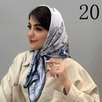 تصویر  مینی اسکارف طرحدار بنفش/یاسی