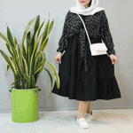 تصویر  شومیز و پیراهن چین دار گل گچی