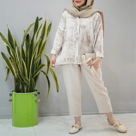 تصویر  مانتو شانتون سنگشور جلو دکمه