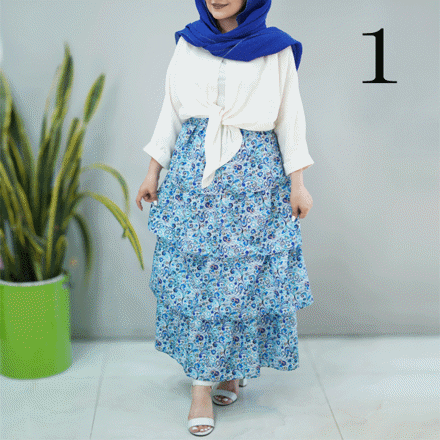 تصویر  دامن کرکره ای طرح دار جدید