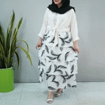 تصویر  دامن کرکره ای طرح پر