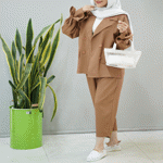 تصویر  ست کت و شلوار جیب نما