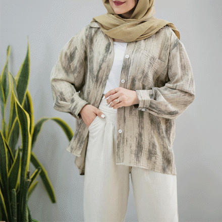 تصویر  مانتو شانتون سنگشور تک جیب