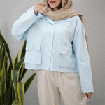 تصویر  کت لینن دو جیب