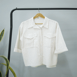 تصویر  مانتو لینن آستین پاکتی