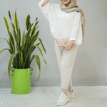 تصویر  شومیز پانچ سفید دوجیب