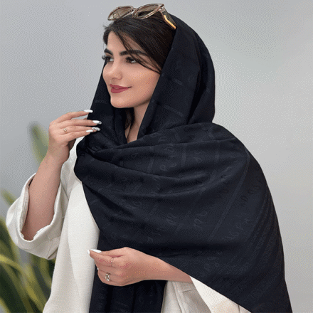 تصویر  شال ژاکارد مشکی