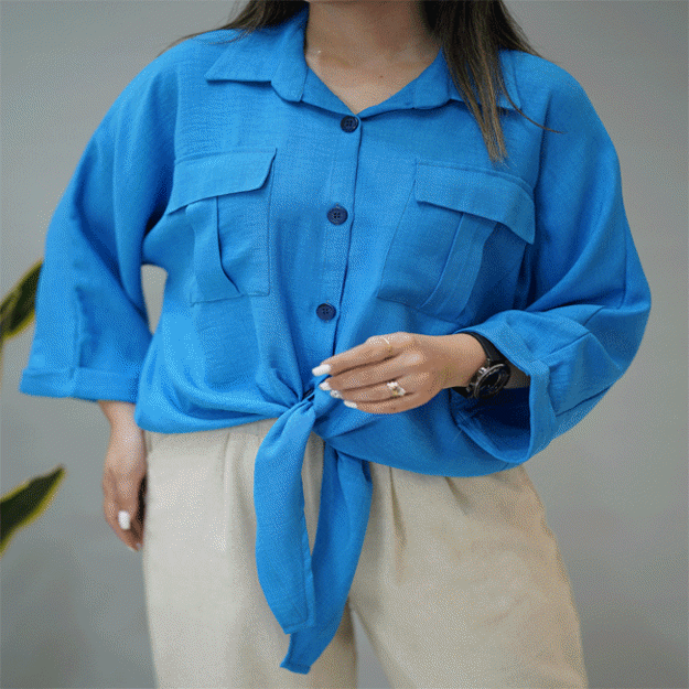 تصویر  شومیز شانتون گره ای