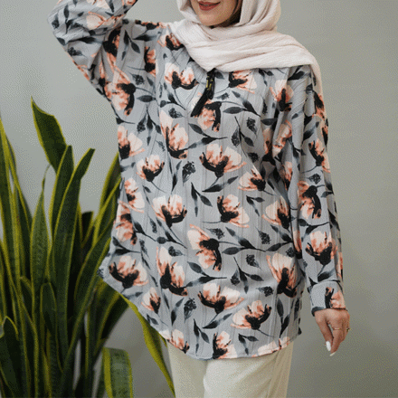 تصویر  شومیز طرحدار منگوله دار