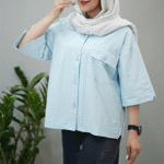 تصویر  شومیز مانتویی تک جیب لینن