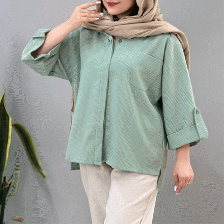 تصویر  مانتو تک جیب اطلس